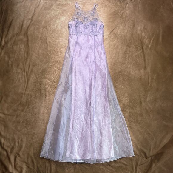 Morgan and Co by Linda Bernell Vintage 90s Prom Dress Sleeveless Maxi Lavender - Picture 1 of 8